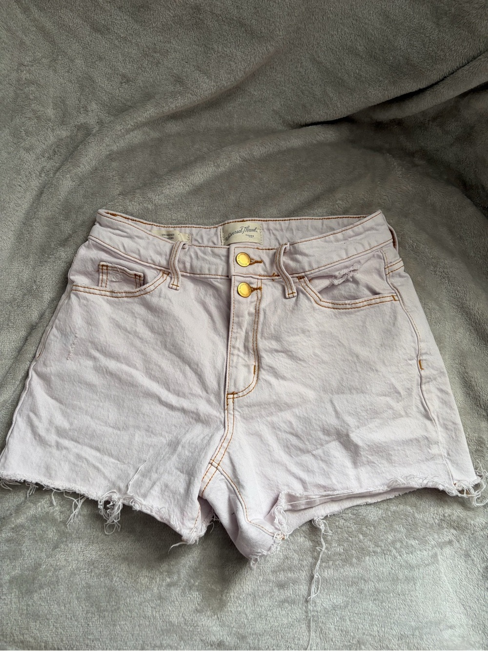 High-Rise Light Pink Denim Shorts